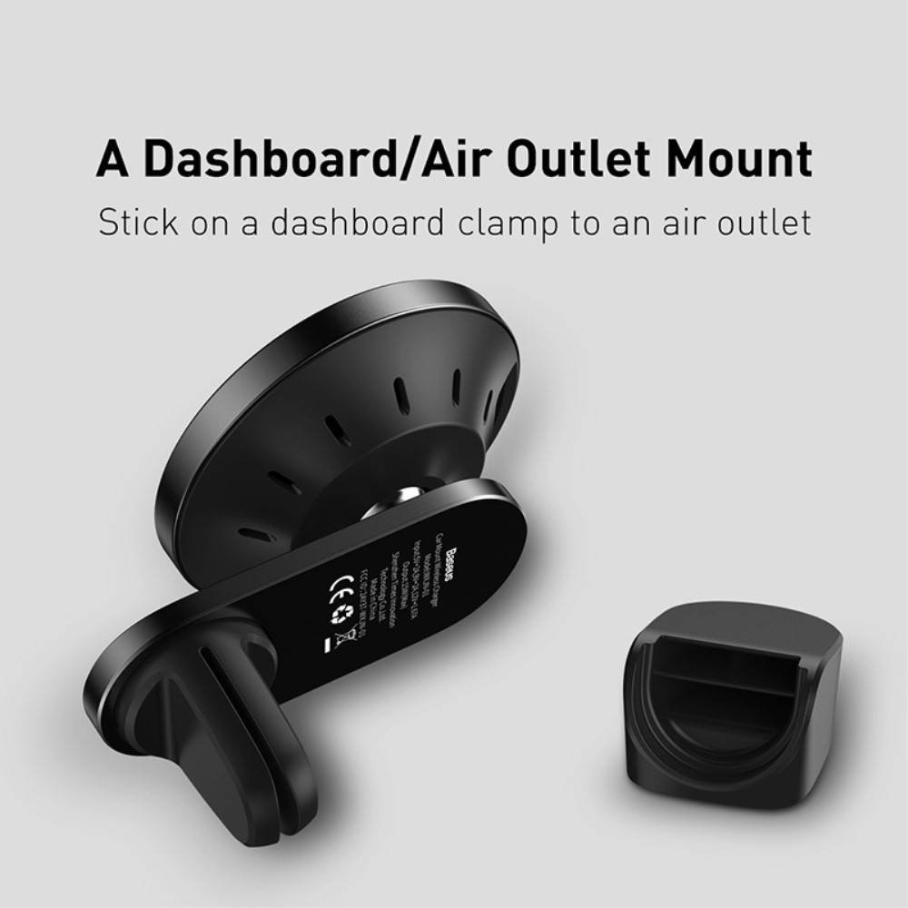 (15W) 2in1 MagSafe Auto KFZ Halterung Ladegerät für Lüftungsgitter   Armaturenbrett Qi Wireless Fast Charging Ladestation - Schwarz