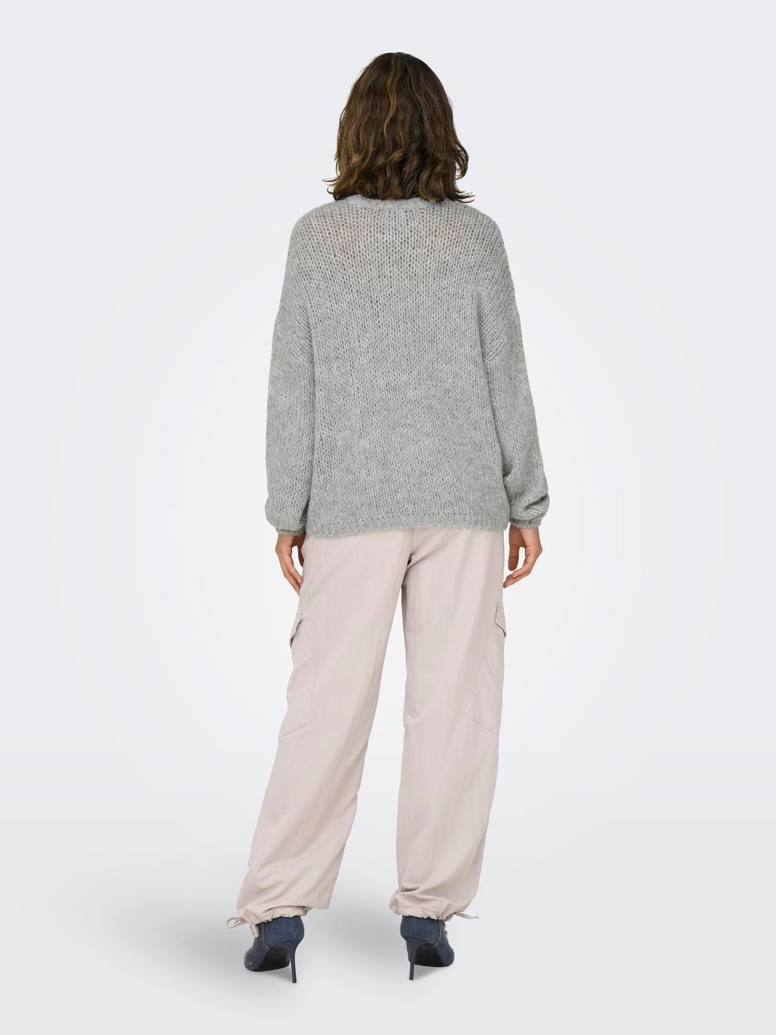ONLJACKIE Strickpullover Light Grey Melange