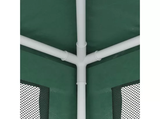 Tente de fête avec 4 parois latérales en maille Vert 3x4 m PEHD
