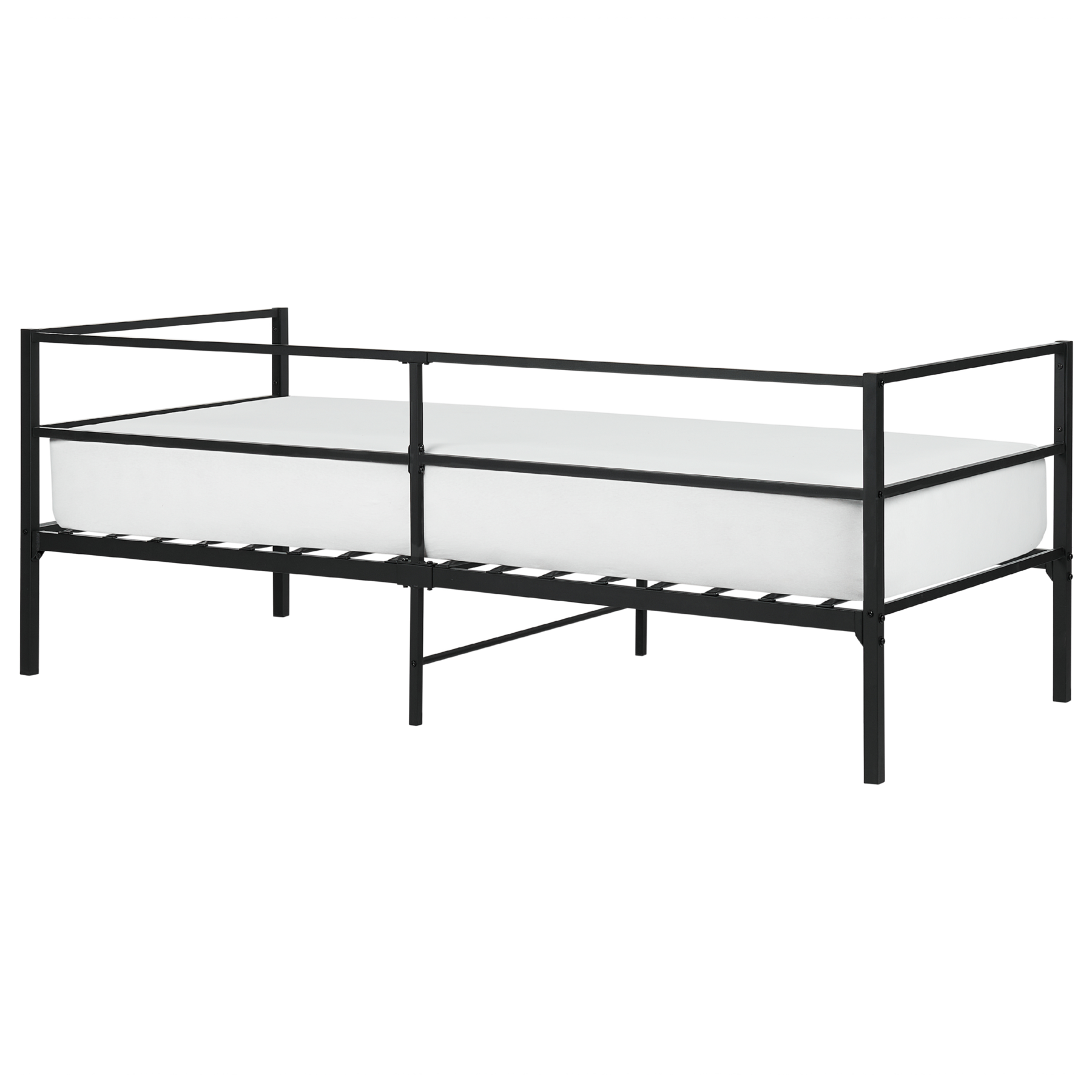 Beliani - BATTUT - Eenpersoonsbed - Zwart - 90 x 200 cm - Metaal