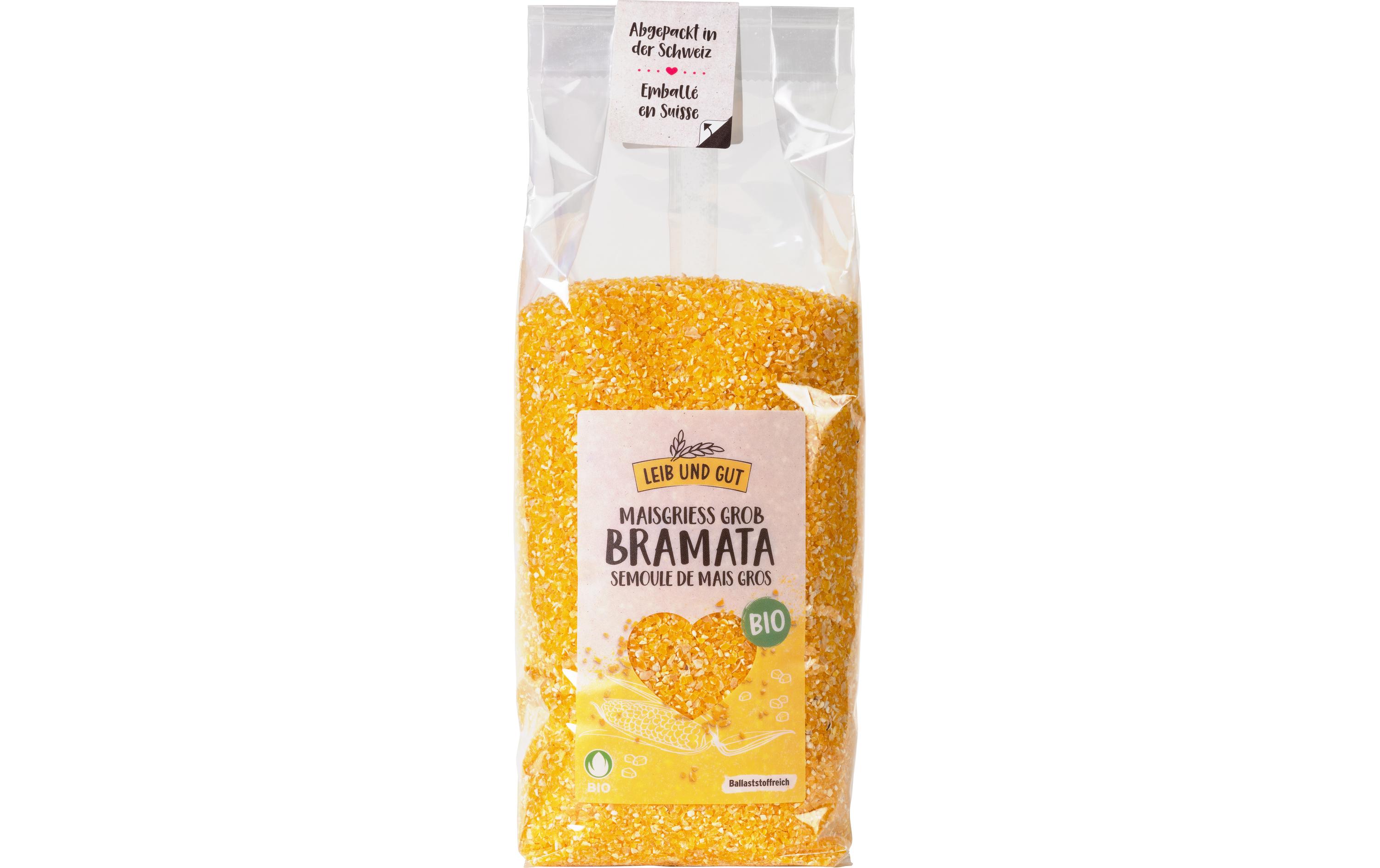 Bio Mais Griess grob Bramata 500 gGrober Maisgriess in Bio-Qualität