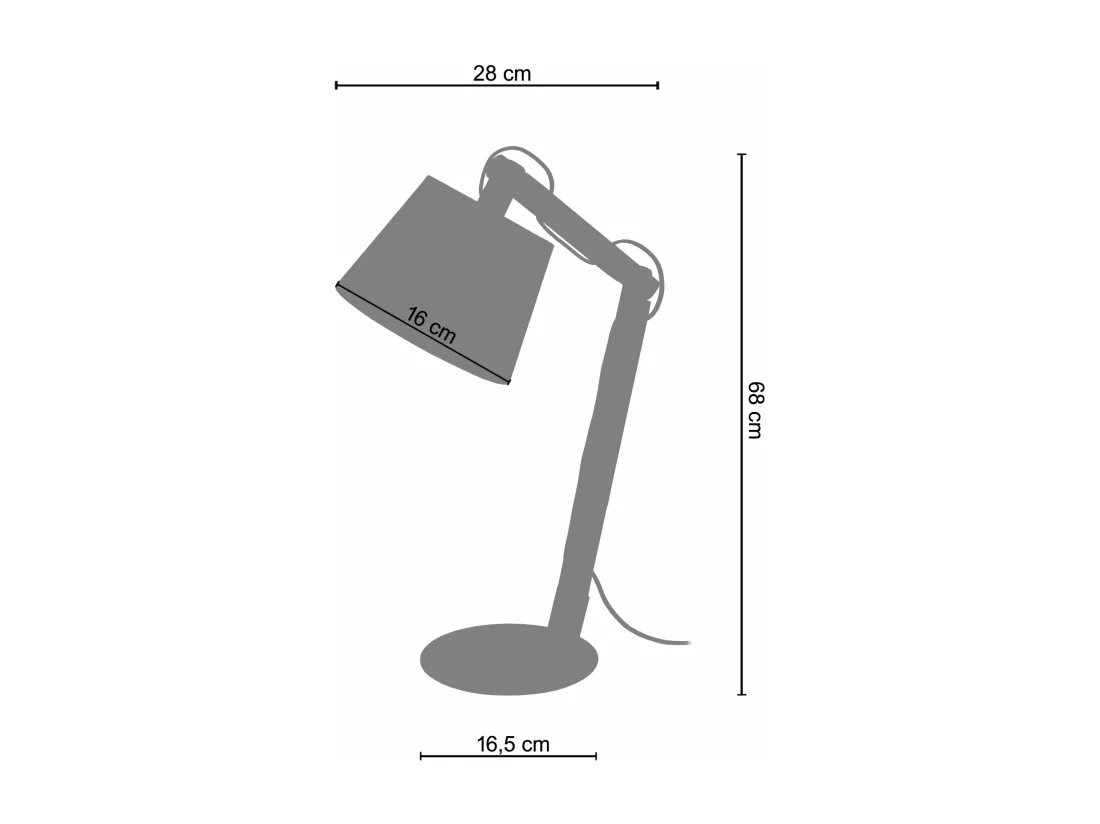 Lampe de bureau articulé bois beige,naturel 68 cm.