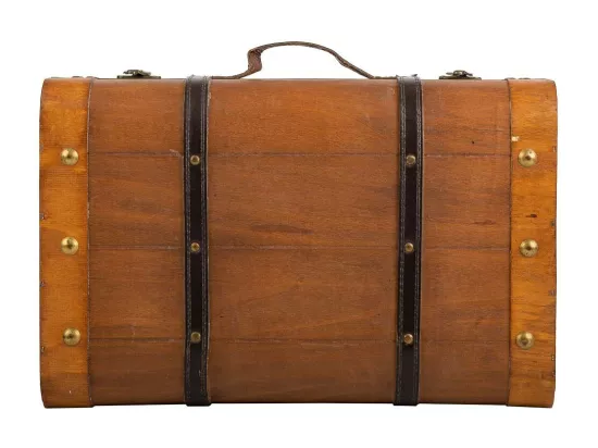 Ensemble de 2 valises en bois marron