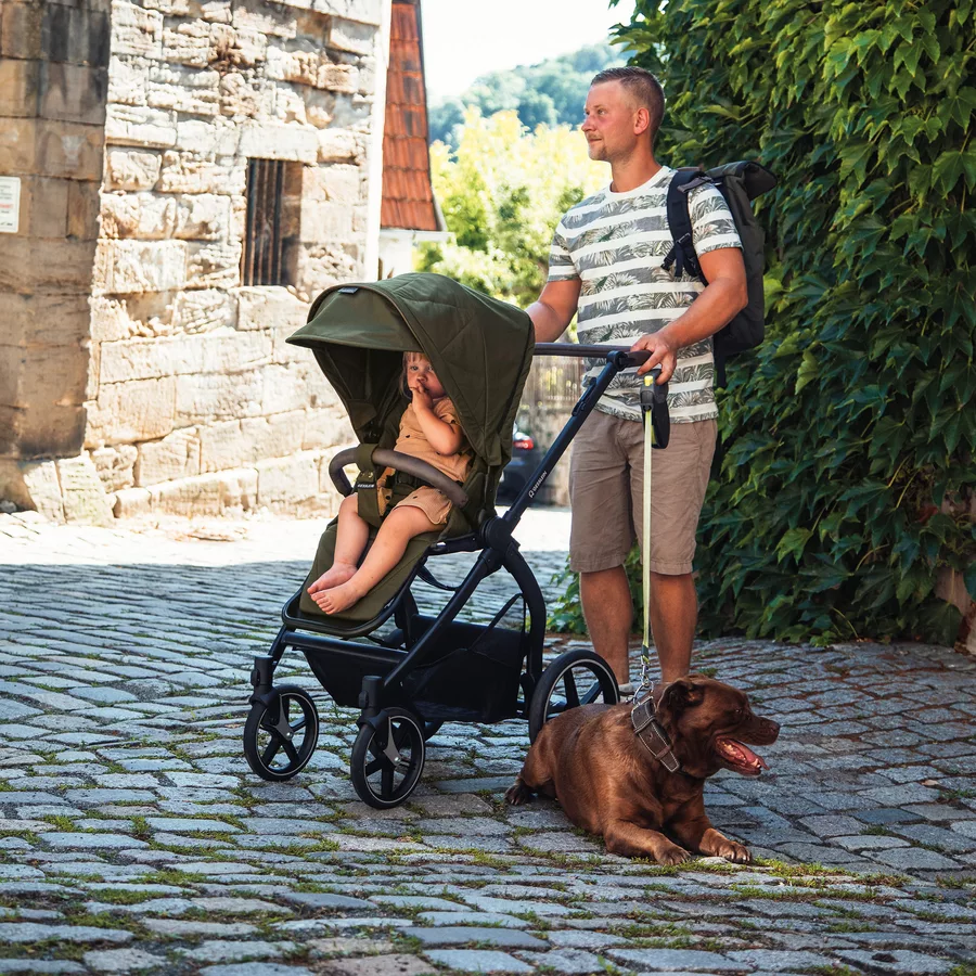 GESSLEIN Kinderwagen FX4 Soft+ Style Babywannen Set grün