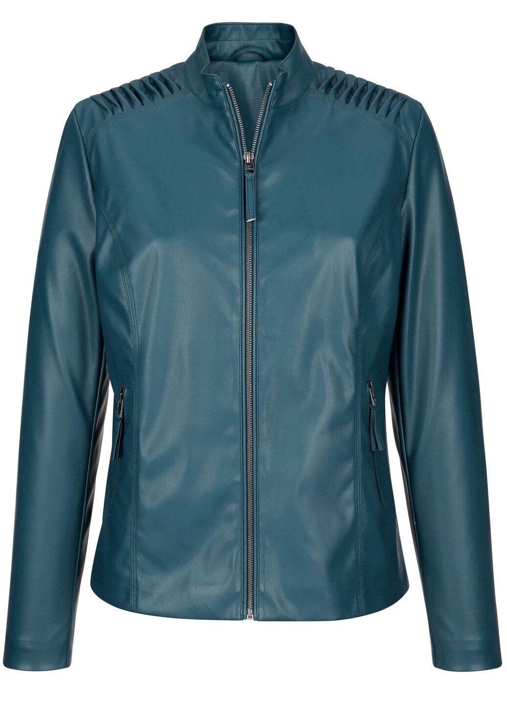 Blazer aus Lederimitat mit Biesenzier