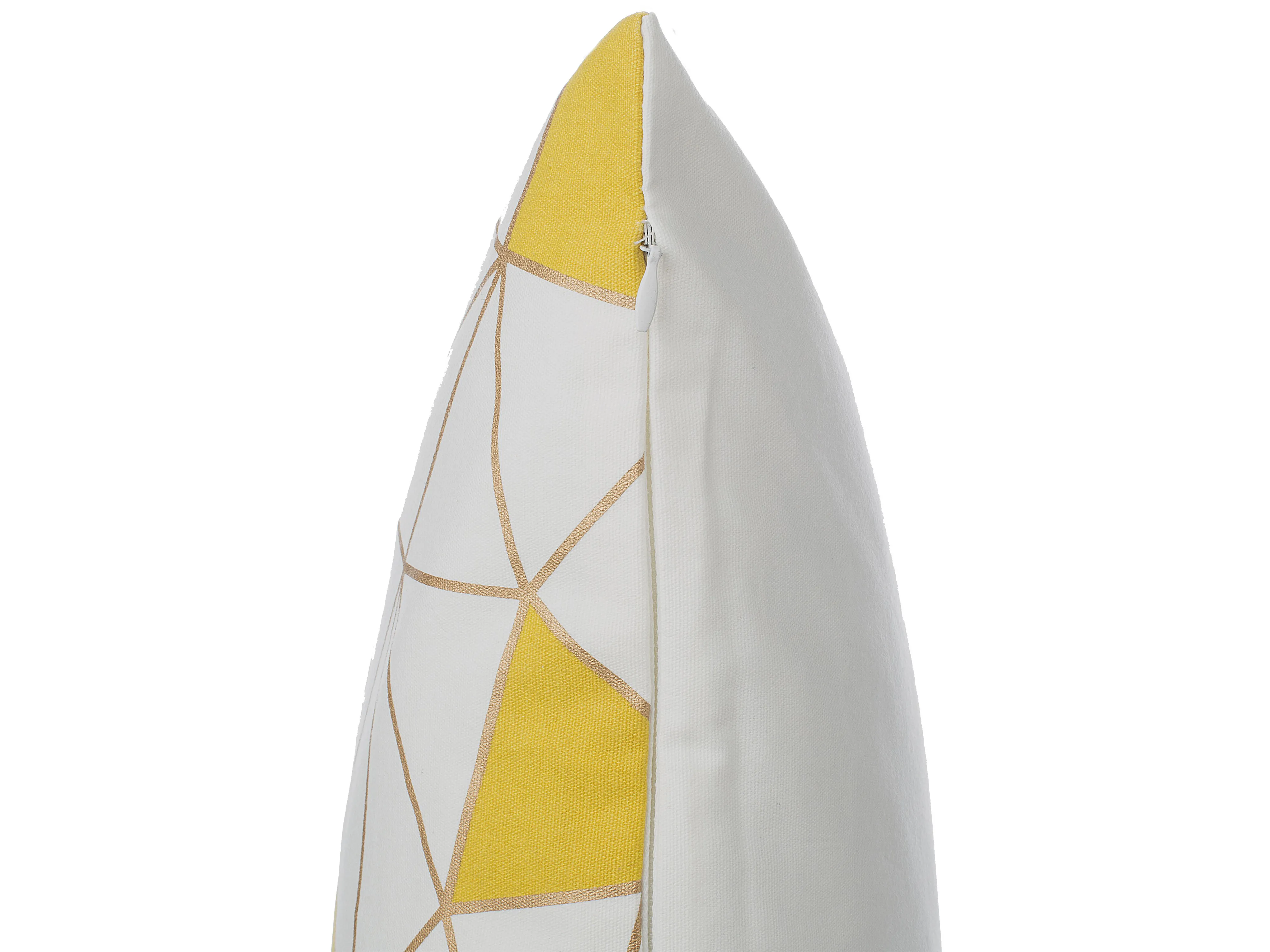 Set van 2 sierkussens CLARKIA Katoen 45 x 45 cm Geel geometrisch patroon