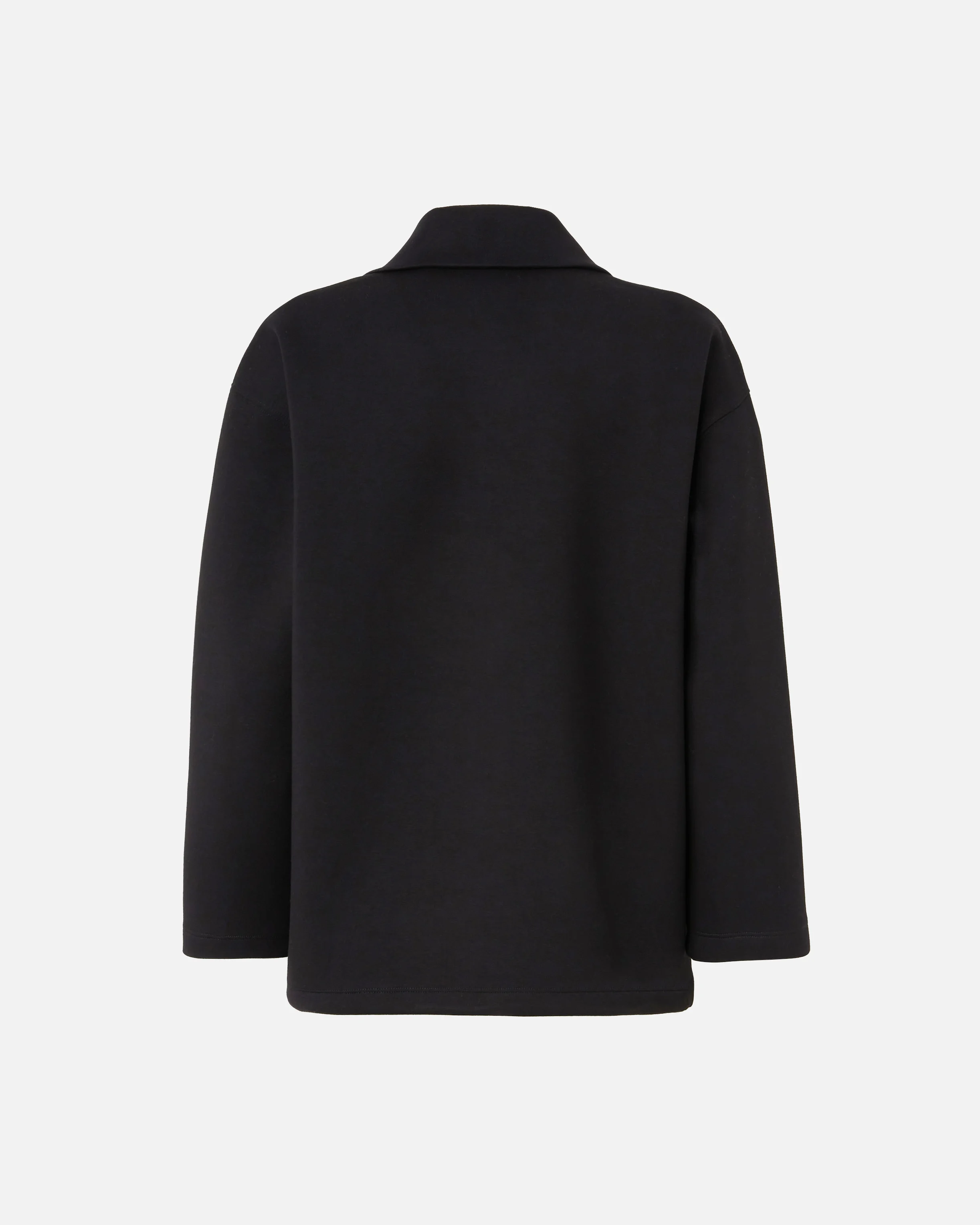 Sweat-shirt à col montant zippé avec logo brodé | Noir