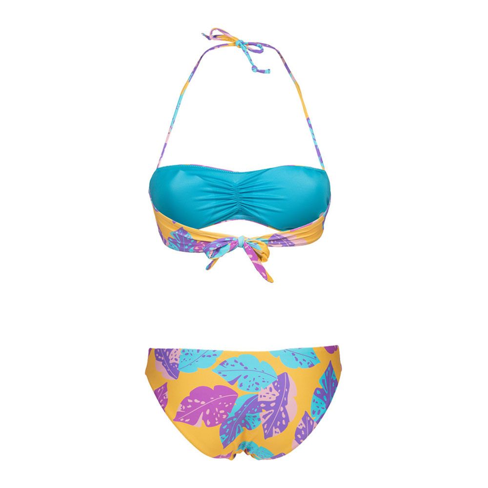 Arena BANDEAU ALLOVER - Maillot de bain 2 pièces Femme lily yellow multi