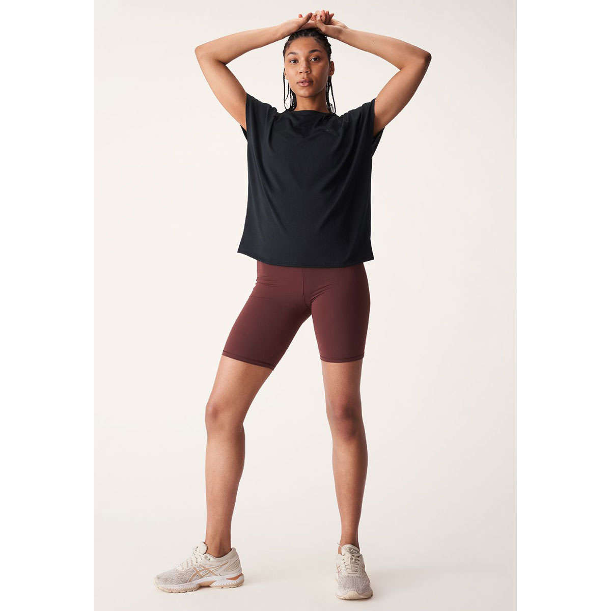 Röhnisch Split Back Hardloopshirt Korte Mouwen Zwart Dames
