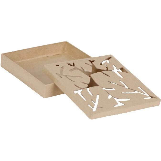 Boite végétale carrée 17x17x3cm - Kraft