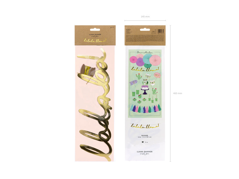 Banner Lalala Llama Goud 82cm