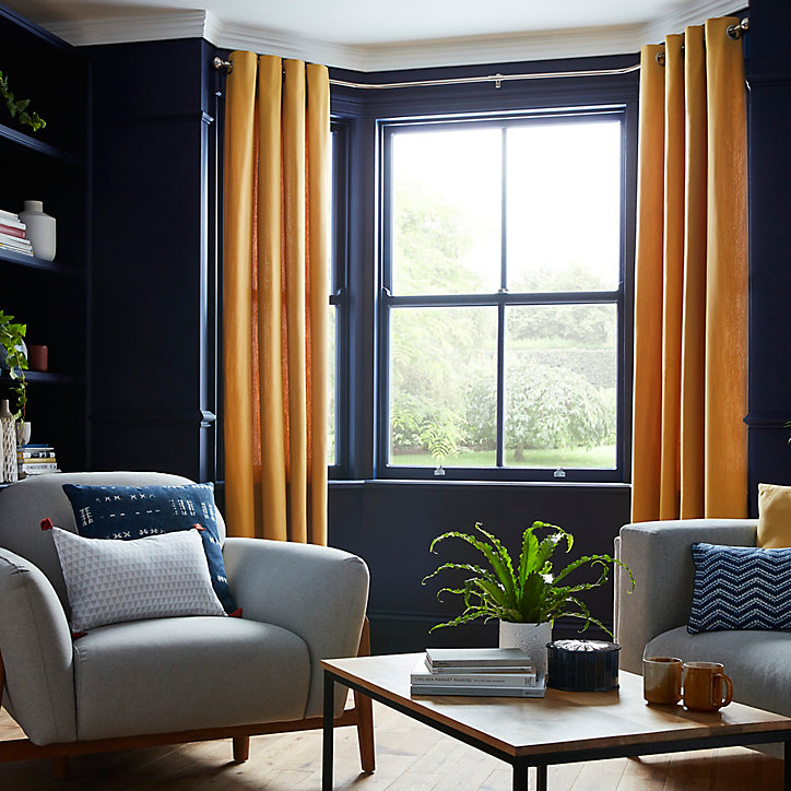 Rideau GoodHome Taowa jaune l.140 x H.260 cm