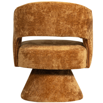 WOOOD fauteuil Ebba terracotta chenille stof draaibaar