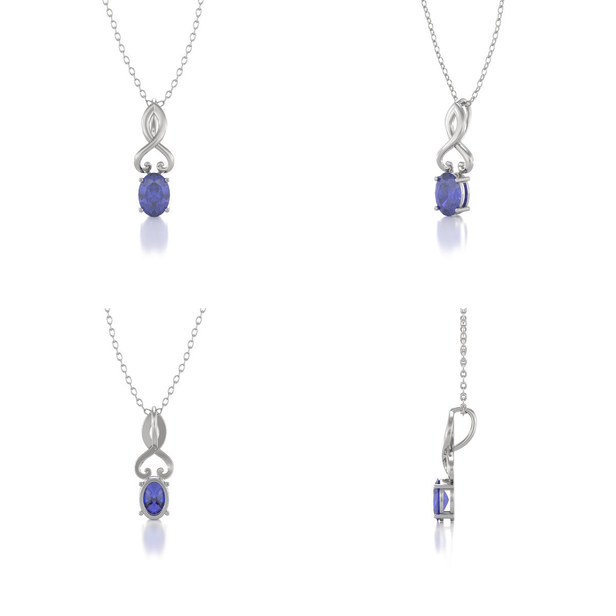 Collier Tanzanite en Argent 925 | 0.85gr | Pendentif Charmant - Aden