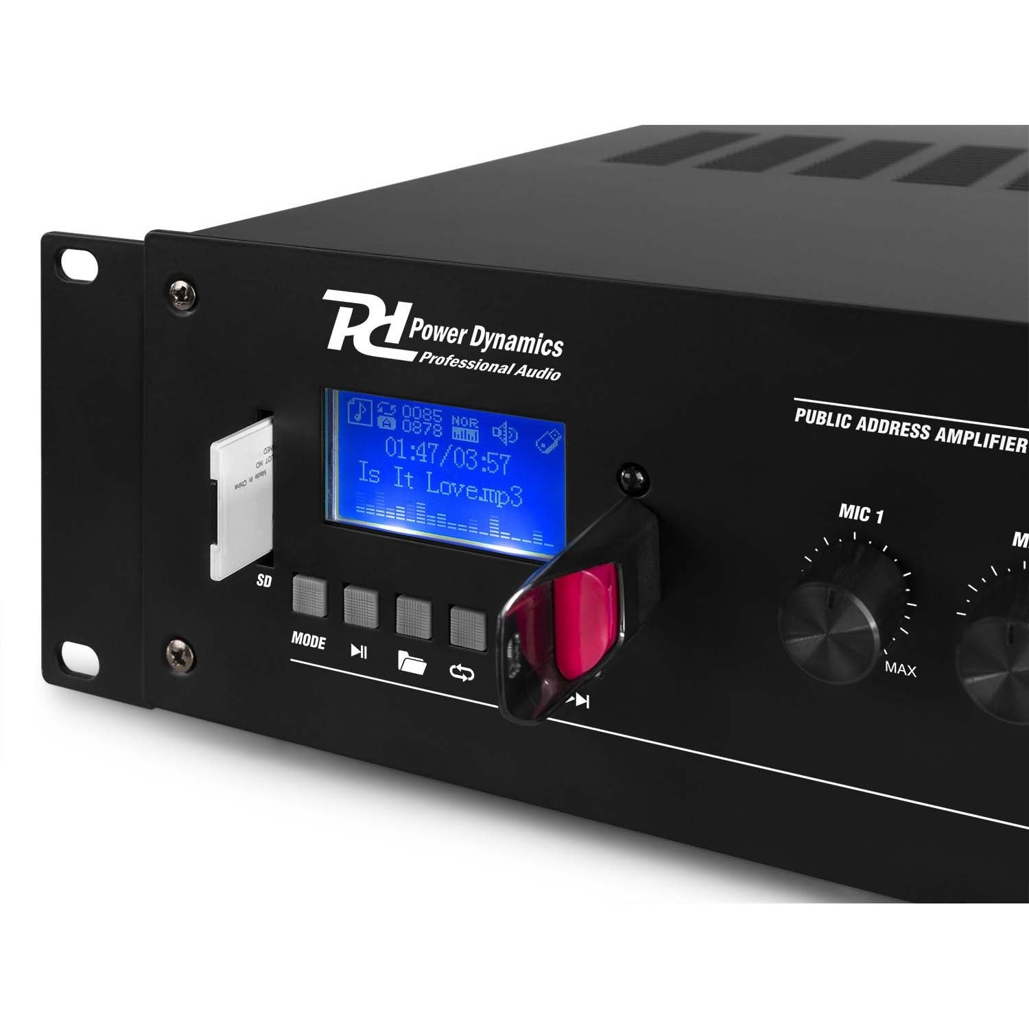 Power Dynamics PRM120 100V & 4/8 Ohm 19-inch versterker - 120 Watt