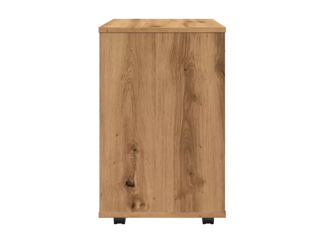 Armoire roulante chêne artisanal 46x36x59 cm bois d'ingénierie