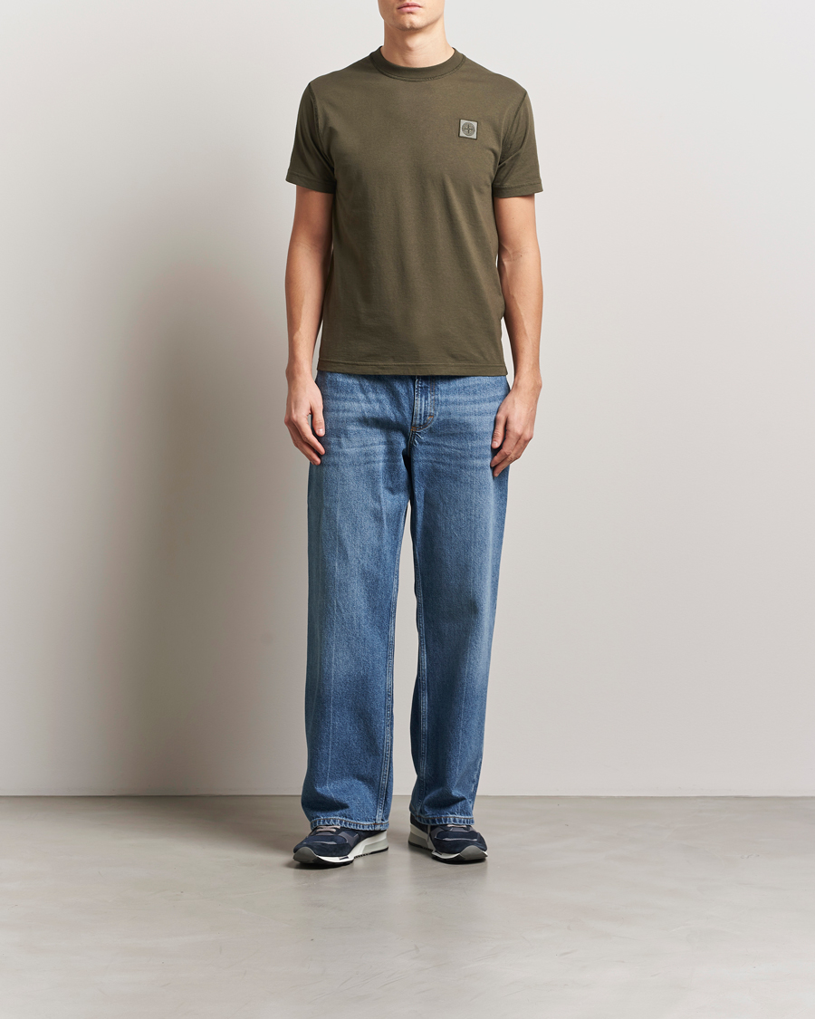 Stone Island Organic Cotton Fissato Effect T-Shirt Military Green