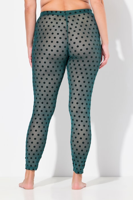 Strumpf-Leggings, Mesh, Flock-Punkte