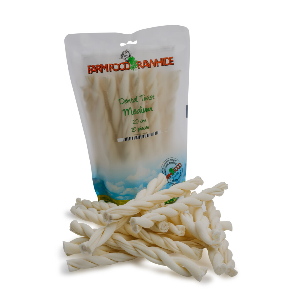6x Farm Food Rawhide Dental Twist M15 stuks