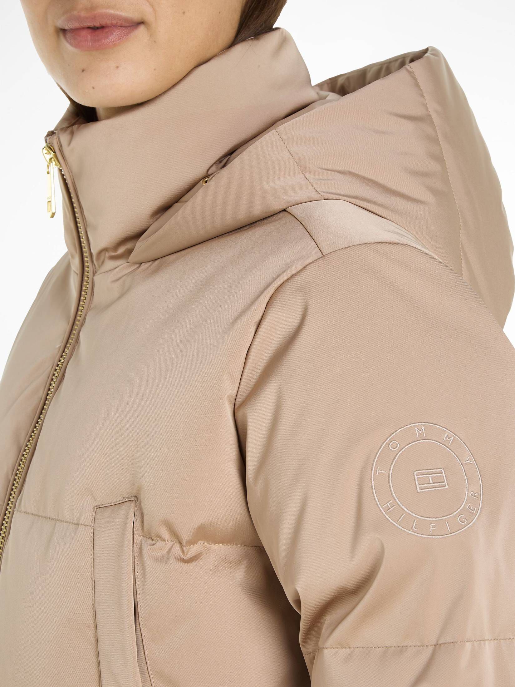 Tommy Hilfiger| Damen Daunenjacke mit Kapuze SATEEN HOODED DOWN JACKET