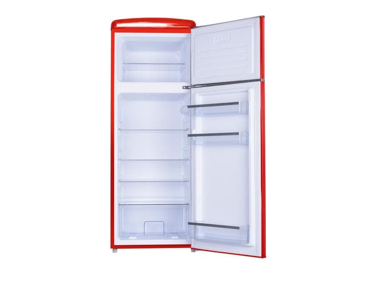 SPC Kühlschrank KS3666 Rot, Rechts Freistehender Kühlschrank im Retro-Design