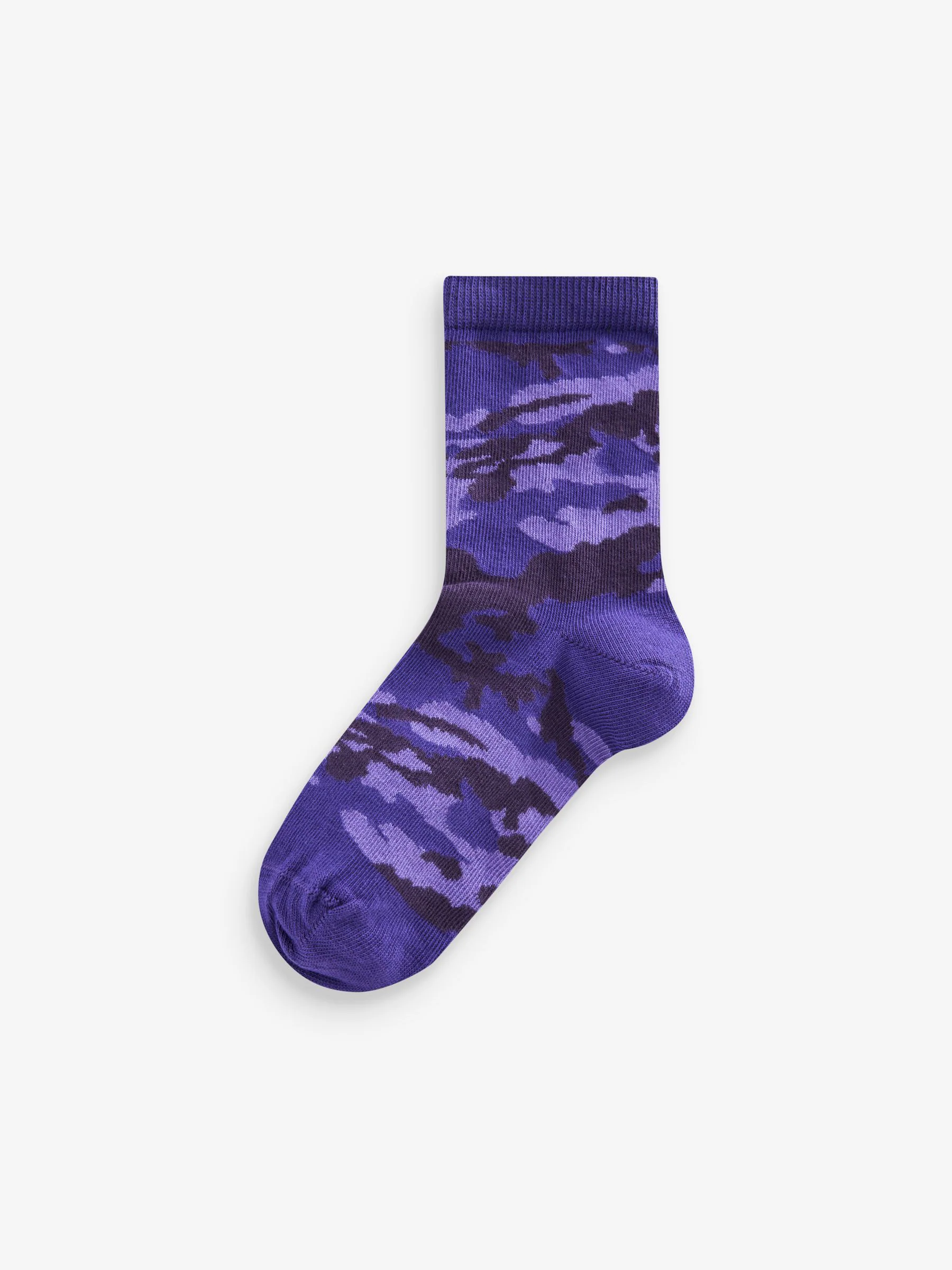Felgekleurd met camouflageprint - Set van 7 paar rijke sokken