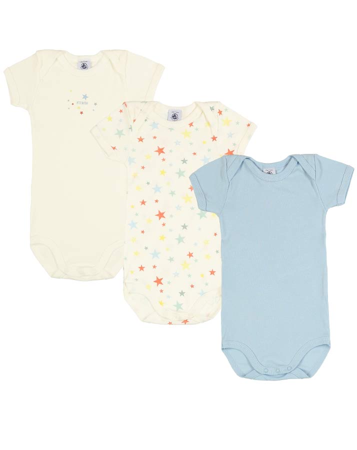 Kurzarm-Body STERNE 3er Pack in bunt