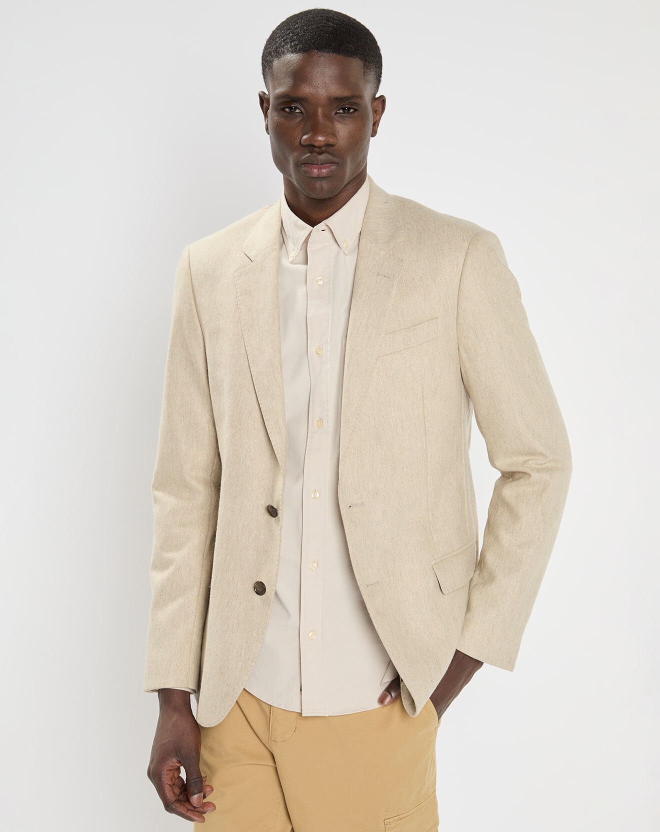 Scotch & Soda Veste en Laine mélangée beige clair