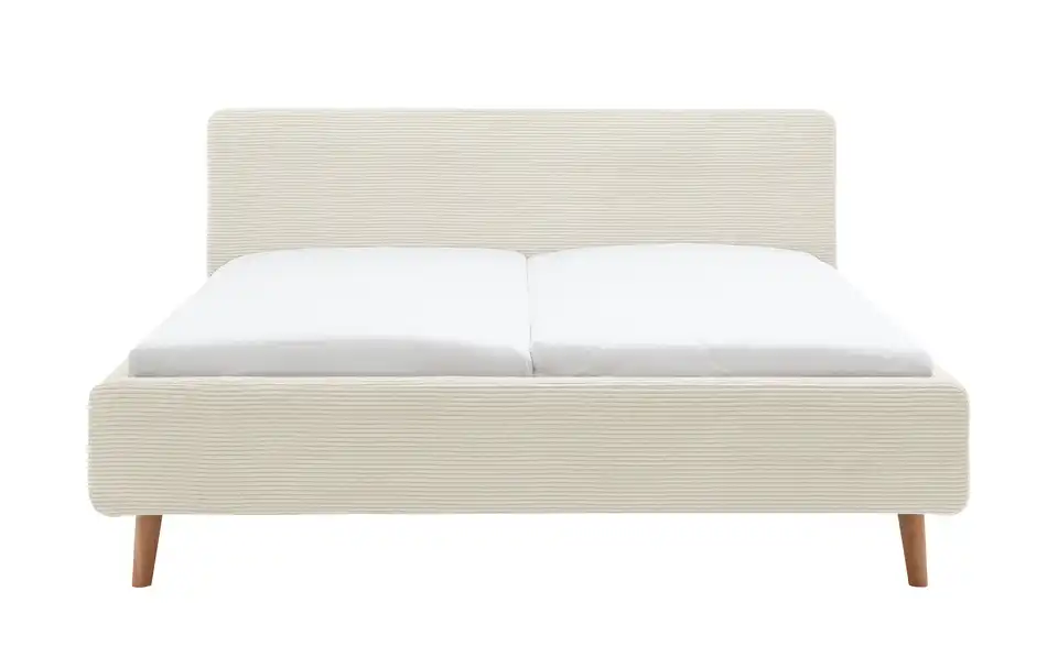 Polsterbettgestell Mattis Beige Cordstoff 160 cm ohne Bettkasten