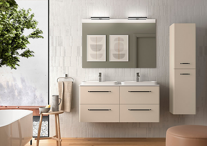 Colonne de salle de bains à suspendre Cygnus bath Teha H. 140 cm macchiato