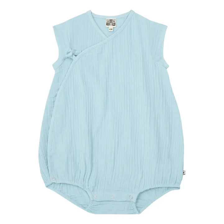 Bonton Barboteuse Gaze de Coton Bio Igloo | Bleu