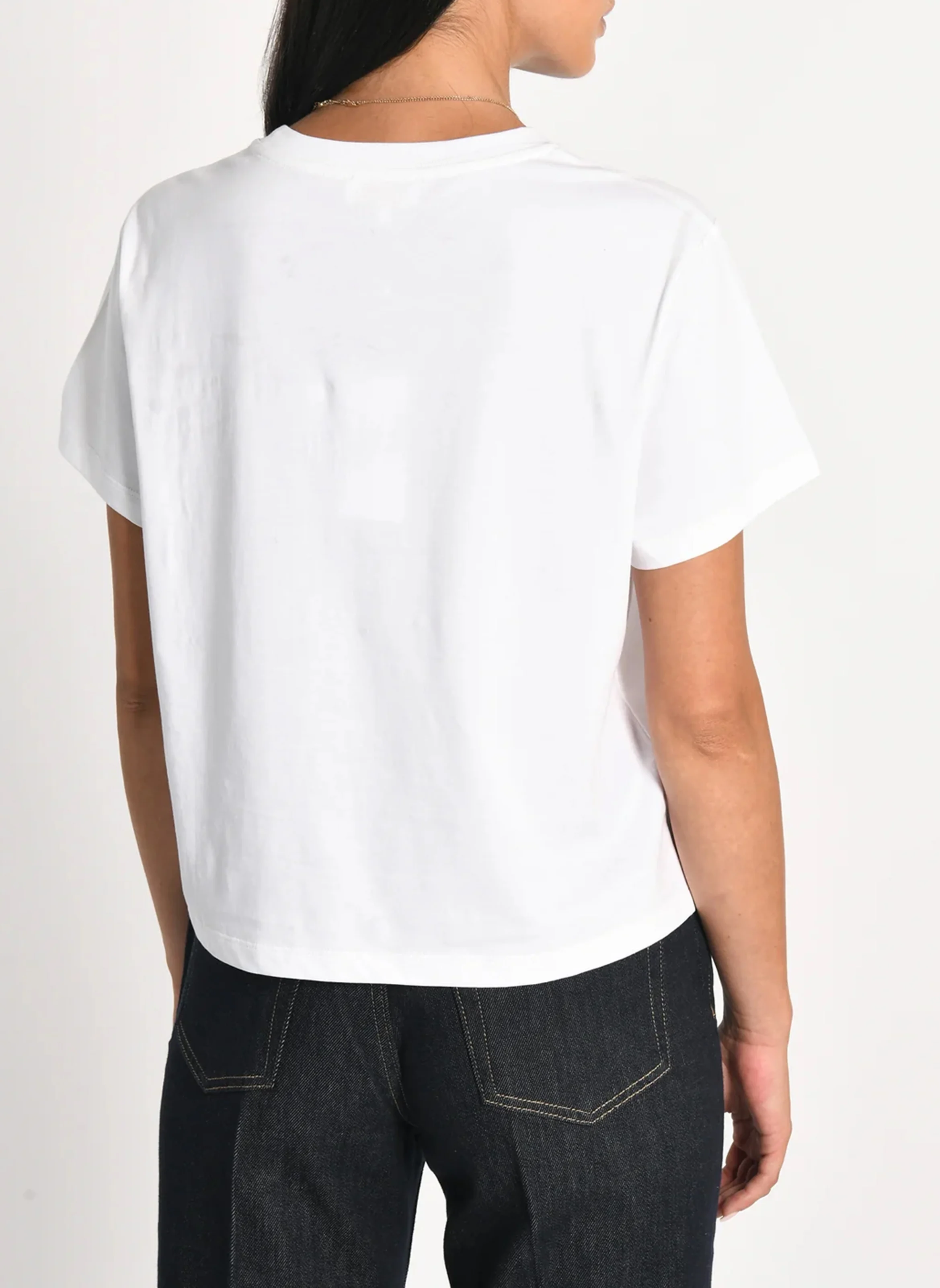 NINA - Tee-shirt col rond en coton | Blanc
