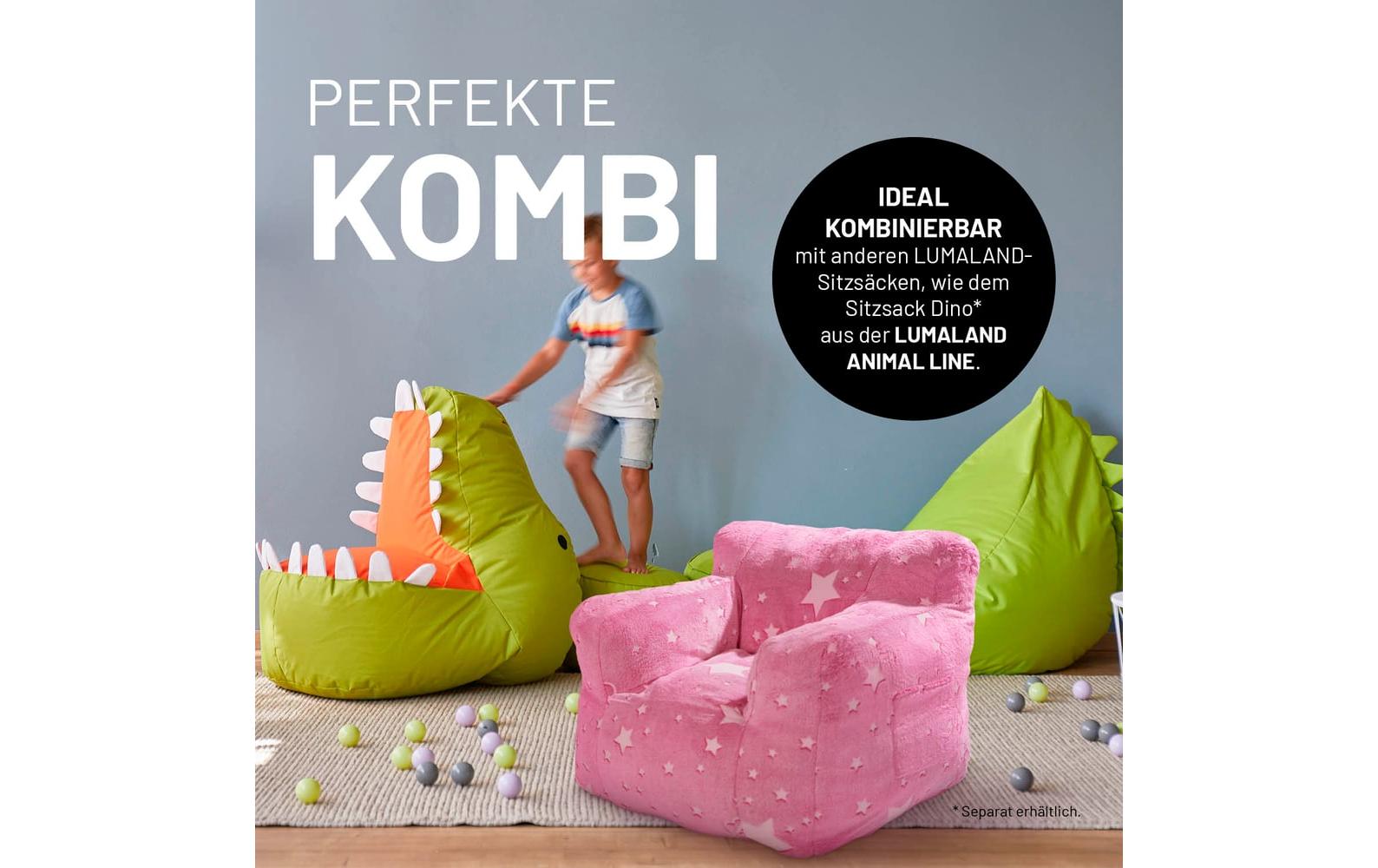 Sessel Glow in the Dark Rosa<br>Kindersessel mit leuchtendem Sternen-Design