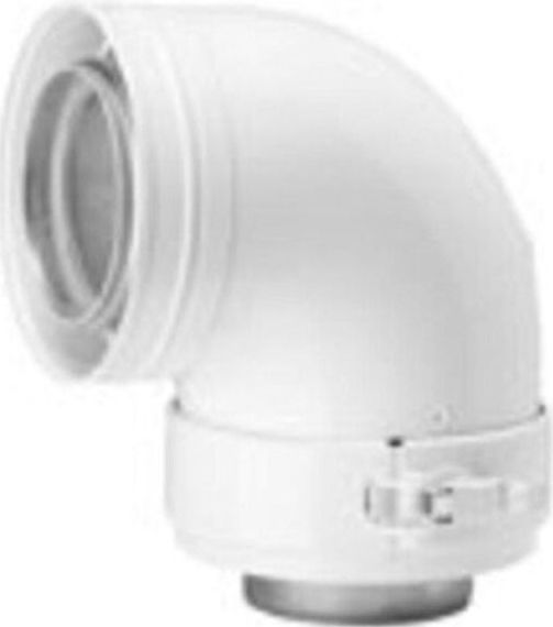 Muelink & Grol - Alu Fix - Concentrische Bocht - 90° - 80/125mm - Wit - Aluminium