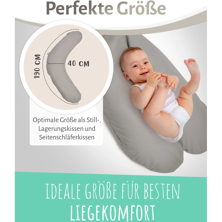 pic Bear Stillkissen Classic 190 cm Sterne grau-weiß