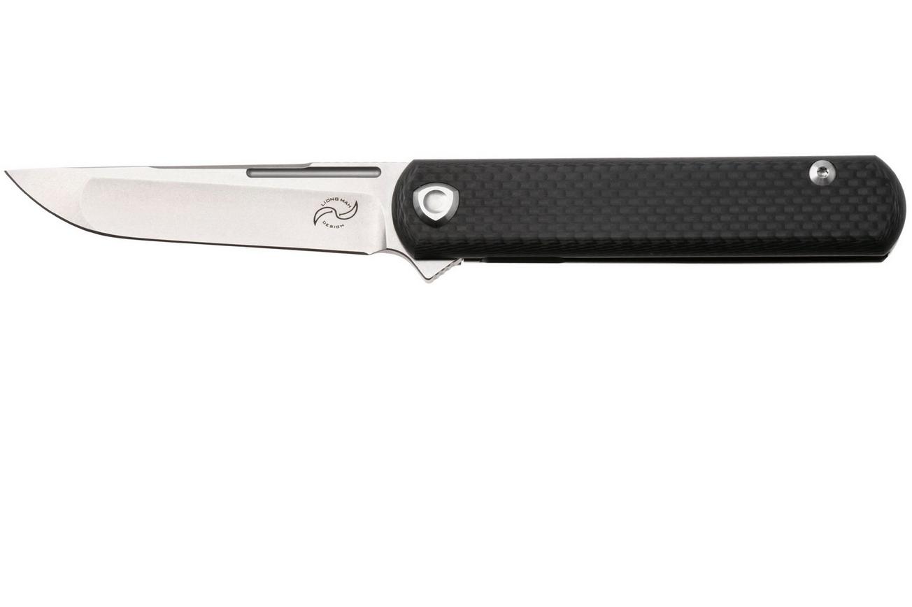Liong Mah Tanto One, Stonewashed M390, Half Carbonfiber Titanium, zakmes
