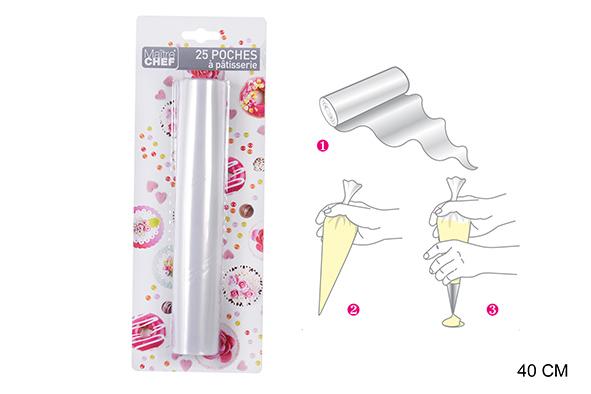 POCHE PATISSERIE JETABLE 40CM 25PCS