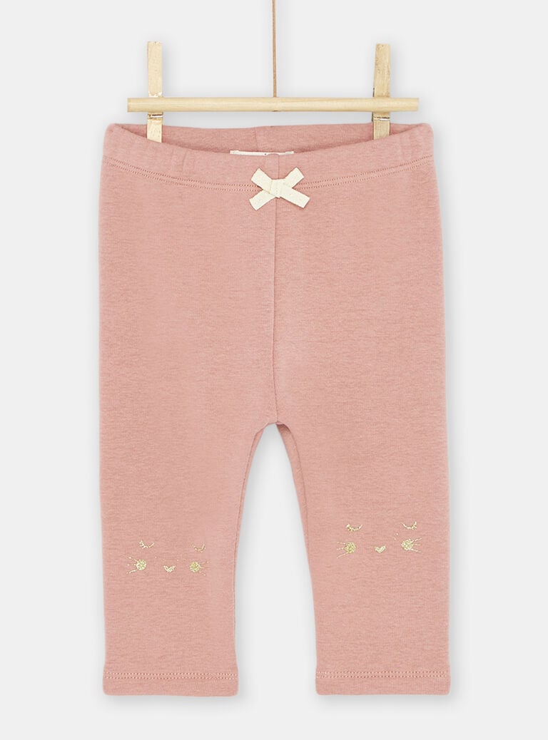 Pantalon litchi à broderies tête d'animal bébé fille