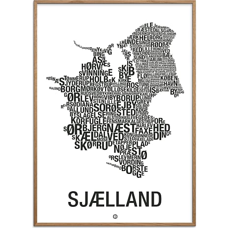 Sjælland, byer - 50x70 cm