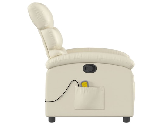 VIDAXL - Fauteuil Relaxation Fauteuil inclinable - Crème Similicuir - 70x92x99,5cm