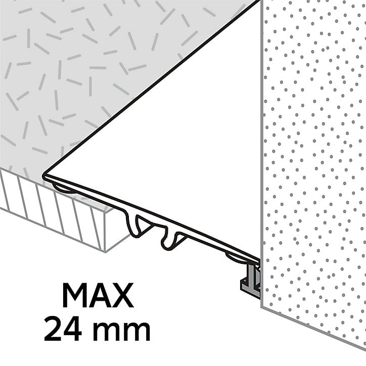 Barre de seuil extra-plate en aluminium décor métal mat GoodHome 35 x 930 mm