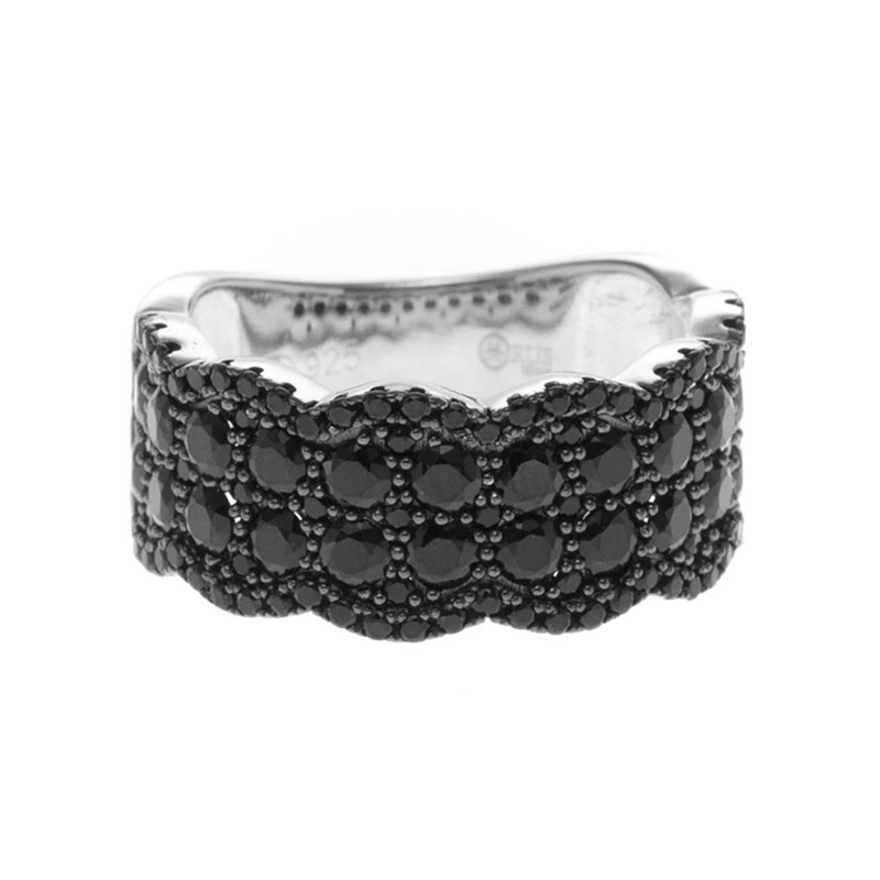 Bague effet ondulé noir