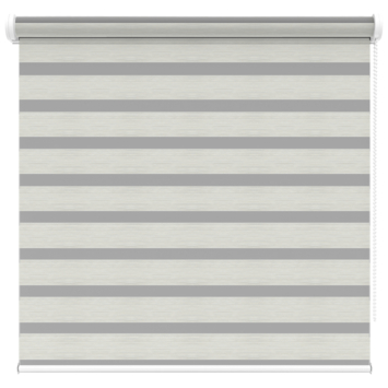 KARWEI duo rolgordijn lichtdoorlatend streep wit/grijs melee (kleurnr. 4404) 60x160 cm (bxh)