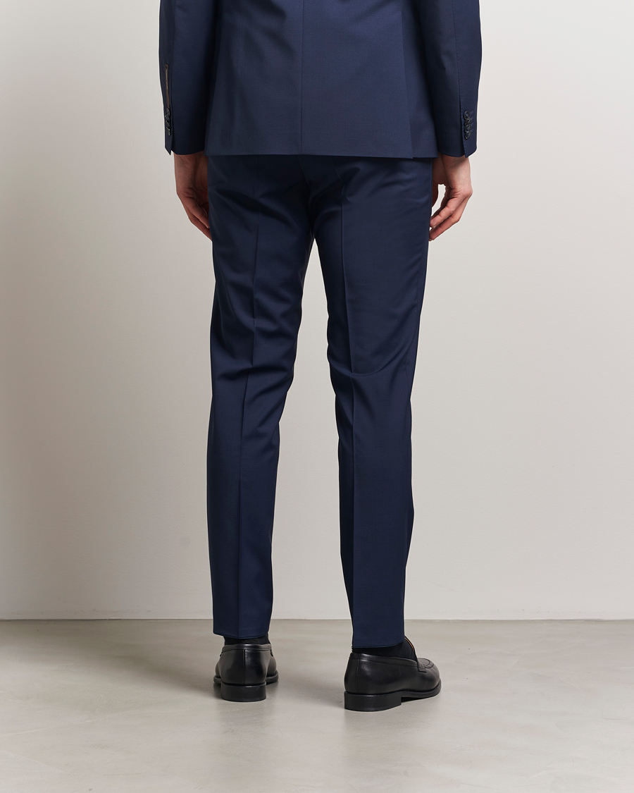 Oscar Jacobson Denz Wool Blend Trousers Navy
