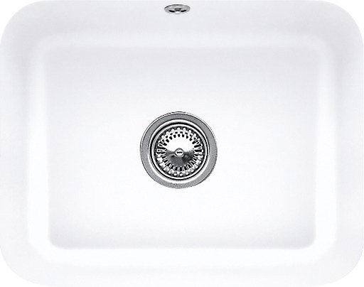 Évier sous-plan en céramique 1 cuve à encastrer Villeroy & Boch Cisterna blanc mat