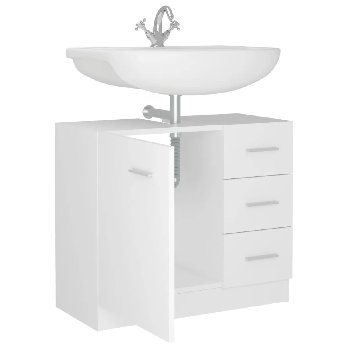 vidaXL Armoire évier - Blanc 63 cm