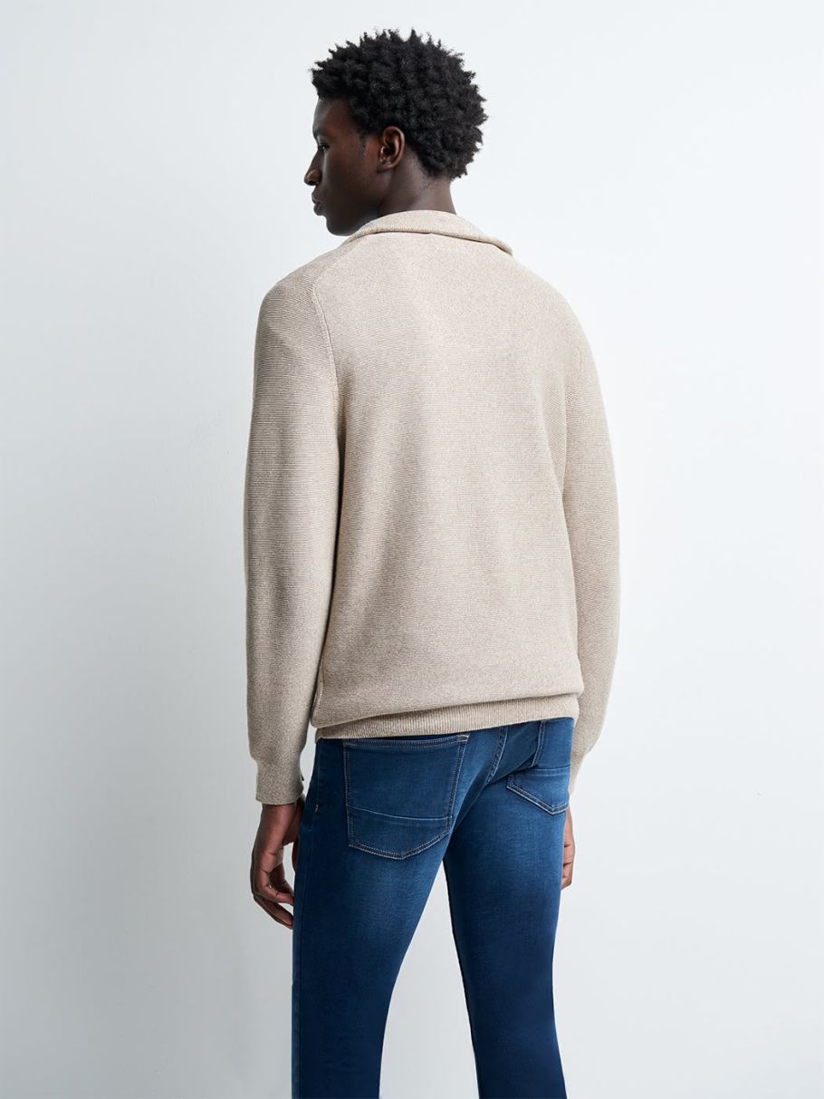 Pull col cheminée en coton