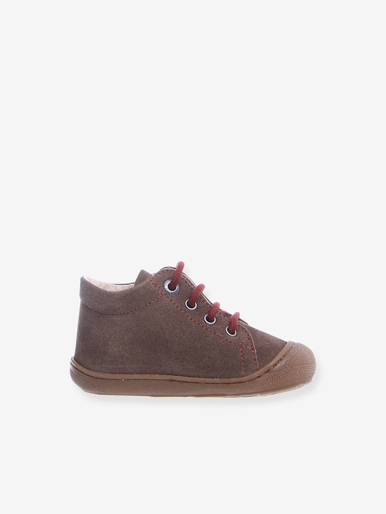 Sapatinhos de bebê Cocoon Velours NATURINO® First Steps, bege médio, lisos