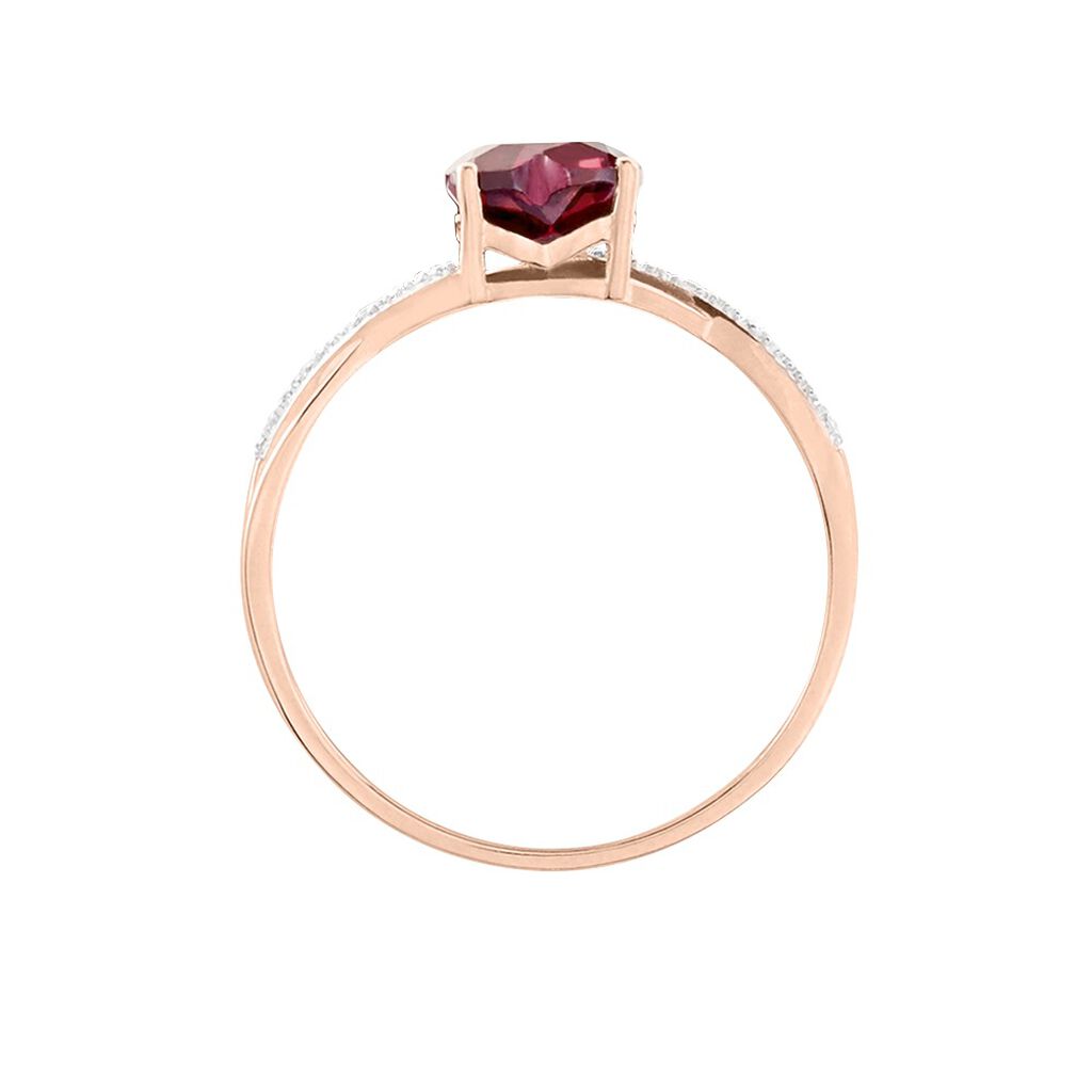 Bague Clothilde Or Rose Rhodolite Et Oxyde