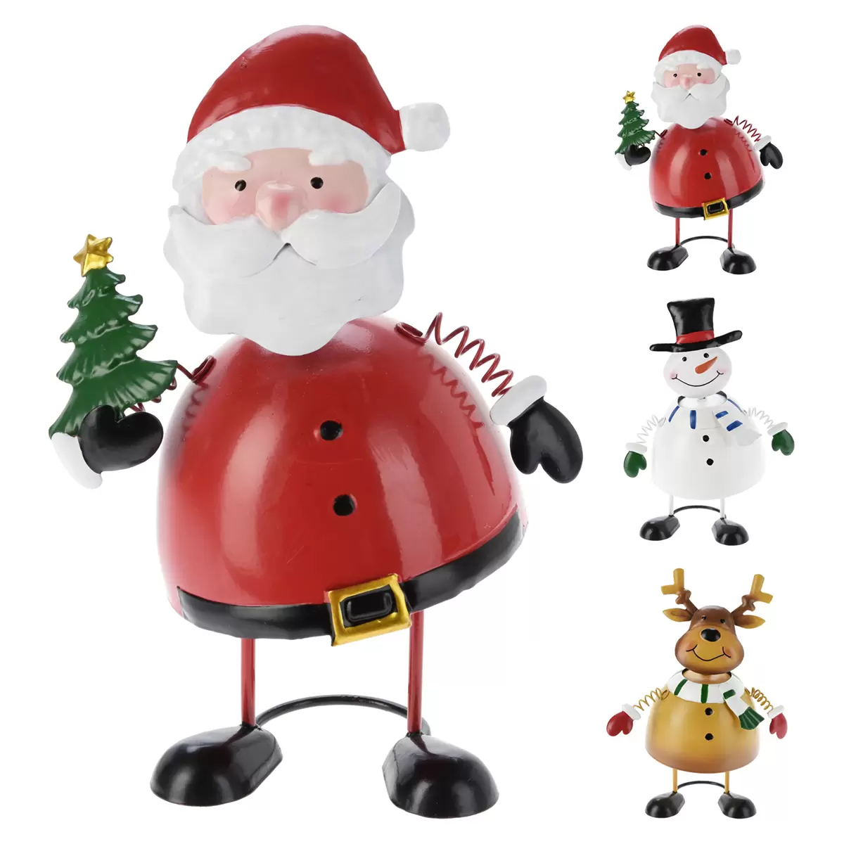 Weihnachtsfigur hüpfend XMAS braun,rot,weiss
